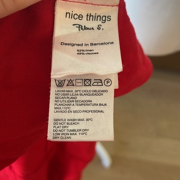 Nice Things By Paloma S Red Linen Mini Dress - Picture 7 of 7